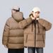 Men's Winter Puffer Jacket Warm Thickened Printed Plaid Trendy Coat with Hood Short Style_ecoleips.com