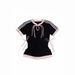 Spring/Summer Women's Casual Sports Top Short Sleeve Three Stripe Sexy Hot Girl Style Simple College Trend Wholesale_ecoleips.com
