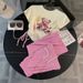 Women's New Short-sleeved Simple Wide-leg Pants Suit Summer Pink Temperament Leisure Medium And Long Fashion Two-piece Suit_ecoleips.com