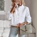 Women's Clothing American Style Women's Cardigan Ruffled Long Sleeve Puff Sleeve Top Spring New Style Shirt For Women_ecoleips.com