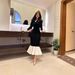 Black Slim Fit Mermaid Long Dress 2024 Autumn European American Style Polyester Muslim Dress for Women_ecoleips.com