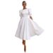 New Spring Summer Solid Color Slim Fit Women's Dress Fashion Sexy Hem Short Sleeve Midi Skirt_ecoleips.com