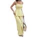 Women's Spring/Summer Casual Wide Leg Pants Set Tie Waist Resort Clothing_ecoleips.com