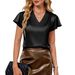 2026 European And American Foreign Trade Women's Clothing Summer New Hot-selling V-neck Chiffon Pleated Loose_ecoleips.com