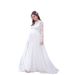 Maternity Wedding Dress European American Style Lace Long Sleeves V Back Puffy Skirt Maternity Dress_ecoleips.com