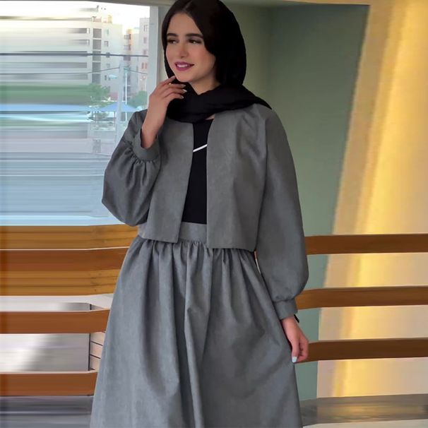 2025 Women's New Muslim Loose Fit Elegant Set Dress_ecoleips.com
