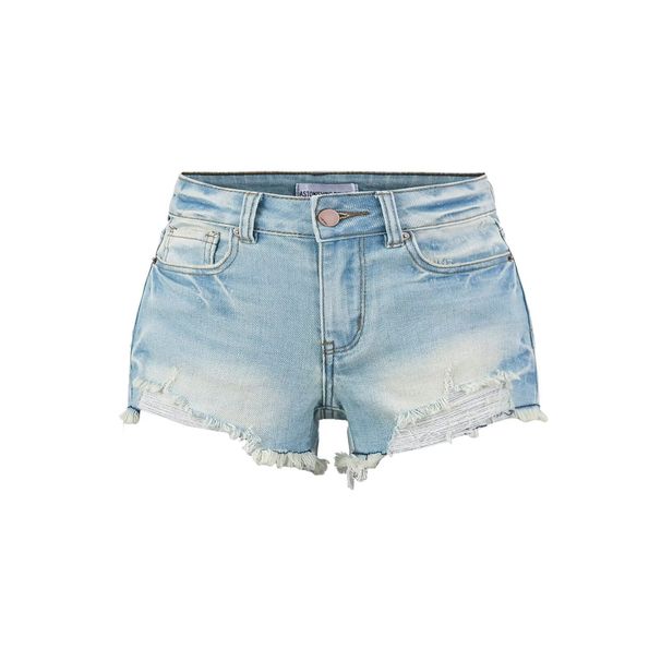 2025 Summer New Blue High-Waisted Women, Leg-Lengthening, Ripped, Versatile Denim Hot Pants, Trendy Distressed Shorts_ecoleips.com