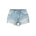 2025 Summer New Blue High-Waisted Women, Leg-Lengthening, Ripped, Versatile Denim Hot Pants, Trendy Distressed Shorts_ecoleips.com