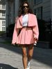 K Business Suit Set With Lapelled Blazer And Ultra-short Skirt_ecoleips.com