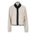 AD654 European American Cross-border 2025 Autumn And Winter New Fashion Casual Comfortable Color-block Multi-button_ecoleips.com