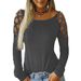 Aria Basics Aria Basics European American Cross-border 2023 Autumn And Winter Women's Clothing Round-neck Rhinestone Hollow_ecoleips.com