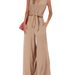2024 European American Fashion Women's Summer 2-Piece Set: Cap Sleeve V-Neck Tie-Waist Short Top And Wide-Leg Pants_ecoleips.com