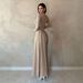 Women's Autumn/Winter Patchwork Dress Double Fabric Round Neck Long Sleeve Slim Fit Asymmetrical Full Swing Solid Color_ecoleips.com