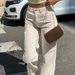 Women's High-Waisted Slimming Straight Leg Pants Casual Autumn Cargo Long Trousers With Pockets Street Style Inspired_ecoleips.com