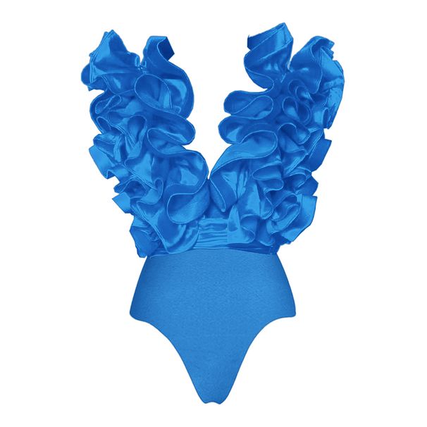 Women's Clothing Swimsuit Lace V Neck Irregular Skirt Swimsuit Suit_ecoleips.com