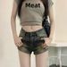 American-style Girl Denim Shorts For Women, 2025 Summer New Model, Comfortable, Slimming, Versatile A-line Ultra-short_ecoleips.com