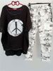 Women’s Clothing New Printed Round Neck Short Sleeve T shirt Pants Western Style Two piece Suit_ecoleips.com