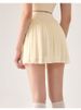 K New Indoor Tennis Skirt Women's High Waist Solid Color Fake Two Piece Sports Skirt Anti Light Skirt With Cake Edge_ecoleips.com