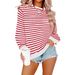Independent Site In-stock New Striped Christmas Style Women's Long-sleeve Cross-border European And American_ecoleips.com