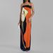 Voya Women's Fashionable And Sexy Strapless Strapless Backless Printed Dress_ecoleips.com