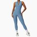 Women's Clothing Nude Quick Drying Zipper Beautiful Back Yoga Jumpsuit High Intensity Fitness Training Sports Tights_ecoleips.com
