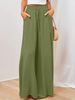 Suitable For All Seasons Spring Summer New Women's Wide Leg Elastic Waistband High Waist Long Skirt Pants Women_ecoleips.com