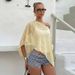 French-style Irregular Shawl Base Shirt For Women, 2026 Spring New Fashion Loose Sheer Knitted Top Wholesale_ecoleips.com
