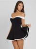 Mozision Off-shoulder Strapless Sexy Mini Dress Women Fashion Patchwork Sleeveless Backless High Waist A-line Club Party Dress_ecoleips.com