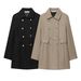 Women’s Wool-Blend Double-Breasted Coat – European Style Winter Short Jacket, Faux Fur Trim_ecoleips.com