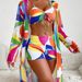 Women's High-Waisted Two-Piece Swimsuit Cover-Up Bikini Sexy Simple Style Swim Set_ecoleips.com