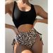 Women's Clothing Multi Color Tube Top Tight One Piece Swimsuit Female Leopard Print High Waist Lace Up Hot Spring Bikini_ecoleips.com