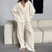 Autumn New Euopean And Ameican Style Loose Comfotable Cotton Pinted Pajama Set Wholesale Women's_ecoleips.com