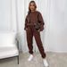 Cross-Border European American Autumn And Winter Solid Color Round Neck Pullover Pants Women's Fashion Casual Long_ecoleips.com