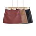 Verve Spicy Girl Style PU Leather Short For Women 2025 Autumn New American Low Waist Thickened Brushed Anti-Exposure Bodycon_ecoleips.com