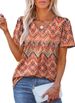 OFEEFAN T Shirts For Women V Neck Dressy Casual Blouses Puff Short Sleeve Summer Tops Loose Fit_ecoleips.com