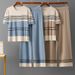 Women's Cross Border round Neck Knit Set Jacquard Loose Sweater Elegant Top Casual Sports Wide Leg Pants for Spring Summer_ecoleips.com