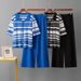 Women's Polo Collar Striped Set Knitted Cardigan Short Sleeved Two Piece Casual Sports Wide Leg Pants Summer Top_ecoleips.com
