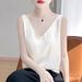 Summer New V-neck Satin Texture Jacquard Camisole Women, Suitable For Pairing Blazer, With A Beautiful Back Design, Thin_ecoleips.com