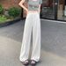 K Wide Legged Women's Slim High Waisted Suit Straight Leg Casual Pants_ecoleips.com