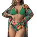 Women's Clothing Printed Bikini Swimsuit Women's Three Piece Suit_ecoleips.com
