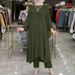 In Stock Muslim Women's Clothing Middle Eastern New Ice Silk Wrinkle Loose Solid Color Split Stand Collar Shirt Elegant_ecoleips.com
