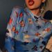 European And American Cross-border Foreign Trade Women's Clothing, Mesh Hollow Butterfly Print Long-sleeve Cropped_ecoleips.com