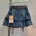 Denim For Women Early Autumn New Sweet Age-Reducing Slimming High-Waisted A-Line Cake Short Skirt_ecoleips.com