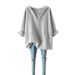 Women's Clothing Fat Mm Autumn And Winter Two Piece Sweater Long Sleeved Large Size Women's Clothing Hooded Splicing Mid Length V Neck Top_ecoleips.com