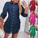Women's Clothing Autumn Fashion Long Sleeve Solid Color Drawstring Dress For Women_ecoleips.com