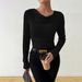 Women's Clothing Women's Long Sleeved Knitwear Solid Color Sweater Casual Top European And American Style Autumn Winter Fashion_ecoleips.com