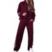 Women's plus Size Leopard Print Sweatshirt And High Waisted Slim Fit Trousers Two Piece Set Autumn Fashion England Style_ecoleips.com
