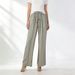 Vertical Naked Feeling 93% Natural Mulberry Silk Elastic Double Qiao Satin Elastic Waist Women's Fashionable Wide Leg Pants_ecoleips.com