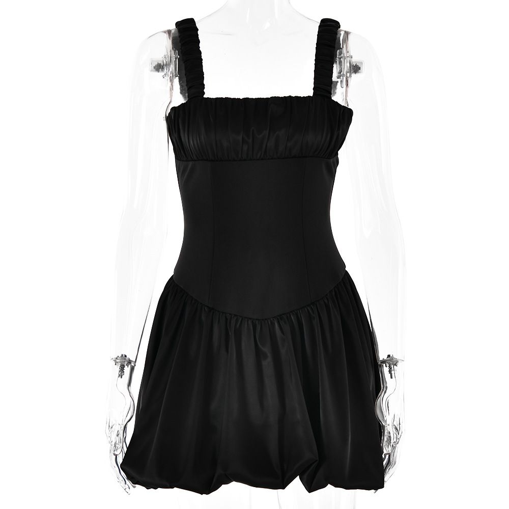 Fashion Women Square Neck Sleeveless Slip Dress Sexy Elegant Patchwork Open Back Slim Short Party Mini Dress_ecoleips.com