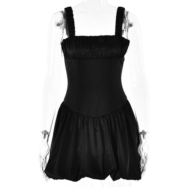Fashion Women Square Neck Sleeveless Slip Dress Sexy Elegant Patchwork Open Back Slim Short Party Mini Dress_ecoleips.com